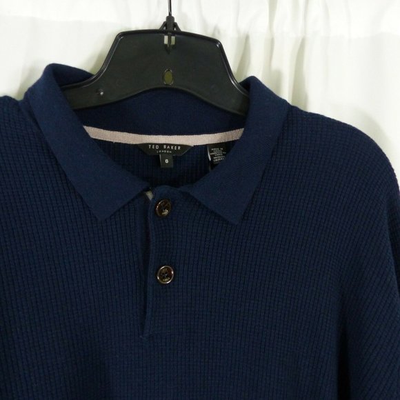 Ted Baker Pullover 243470 MMK Batha Navy Collar Sweater - Picture 10 of 10